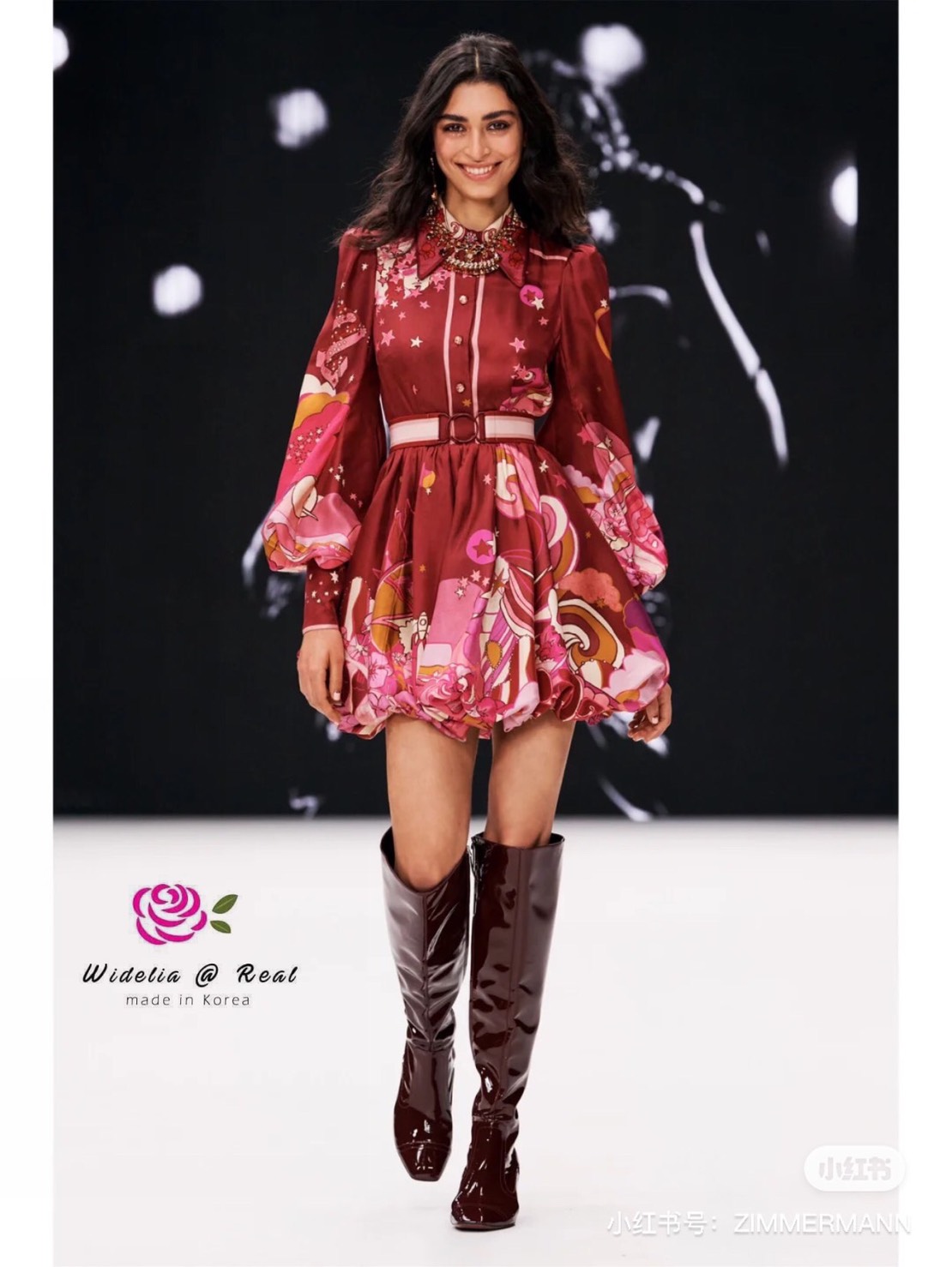 Zimmermann Mini Dress มินิเดรสตัวสั้นแขนพอง รุ่นนี้ช่วงกระโปรงเย็บฟูๆพองๆ