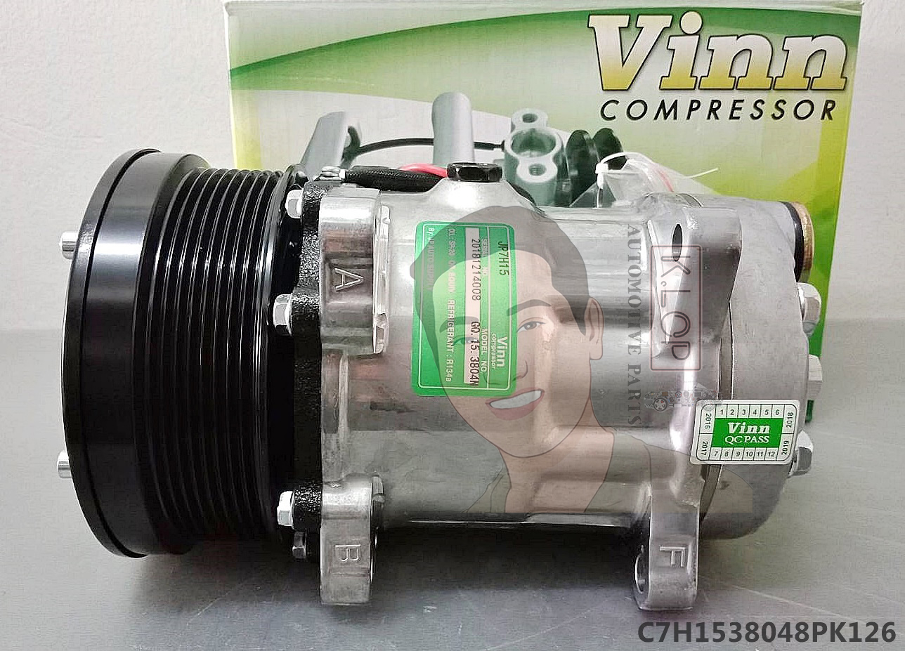 C7H1538048PK126 คอมแอร์ยี่ห้อ Vinn (SD 7H15 CAT 8-ขา 8PK 24V. (136mm) ออกหลัง - แปะ)