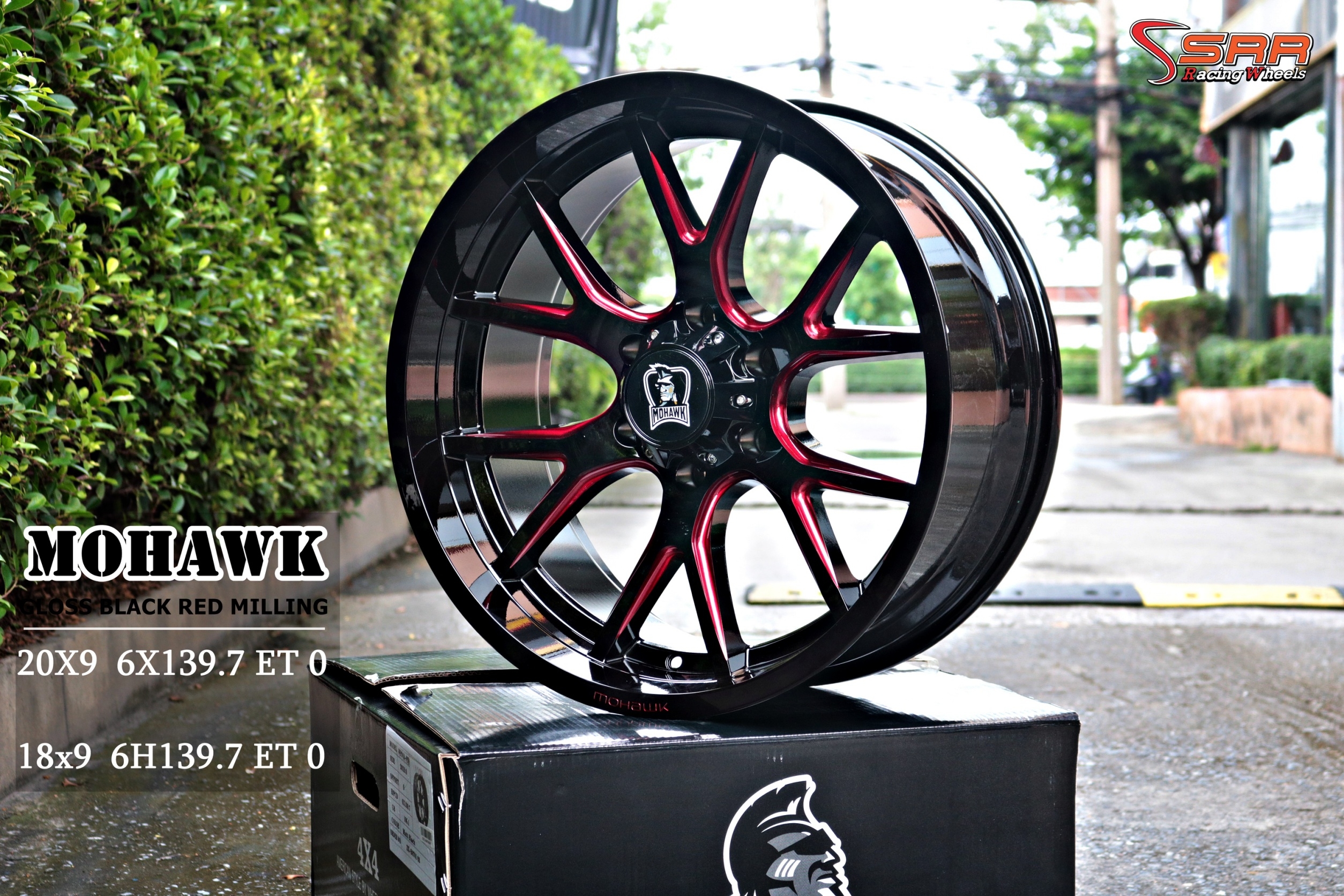 MOHAWK WP910 ขอบ18 และขอบ20 6x139.7 GLOSS BLACK RED MILLING