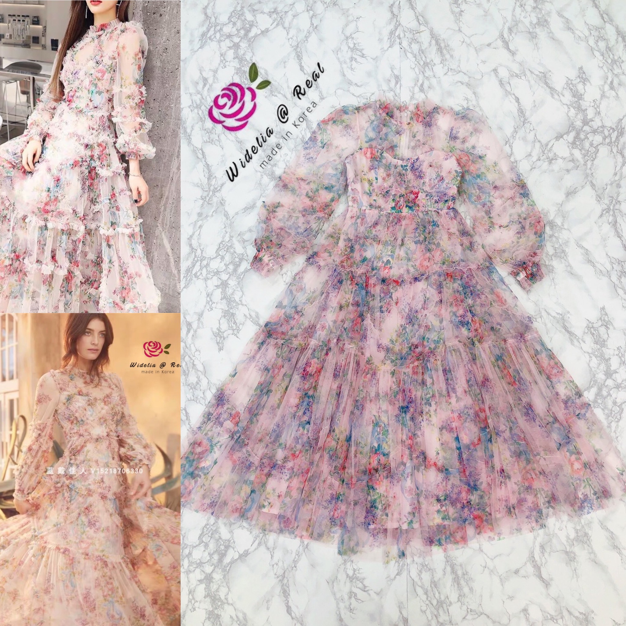 Needle Maxi dress แม็กซี่เดรสตัวยาวแขนยายแสนสวย
