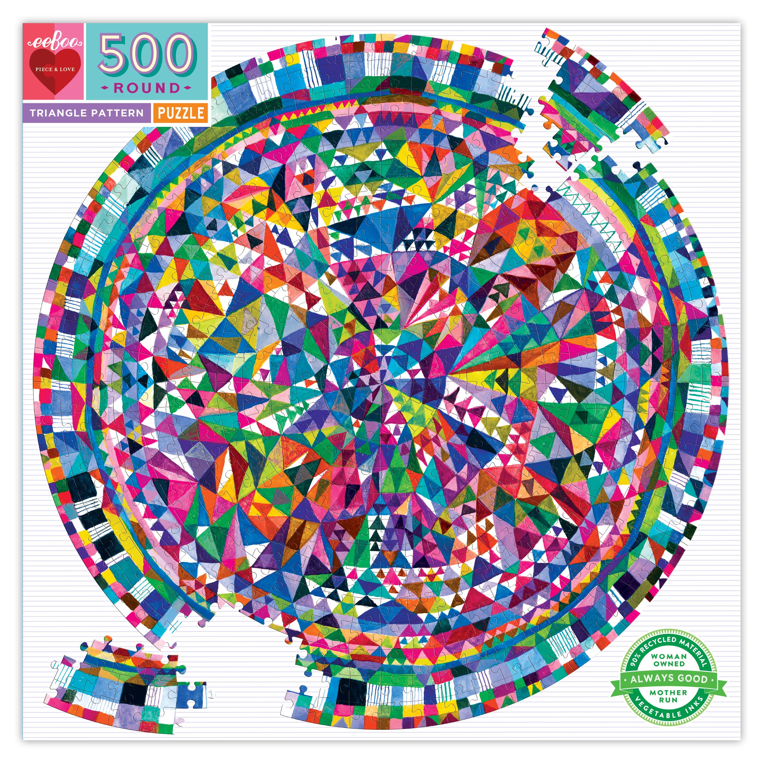eeBoo - Triangle Pattern ขนาด (Round Puzzle) 500 pcs.