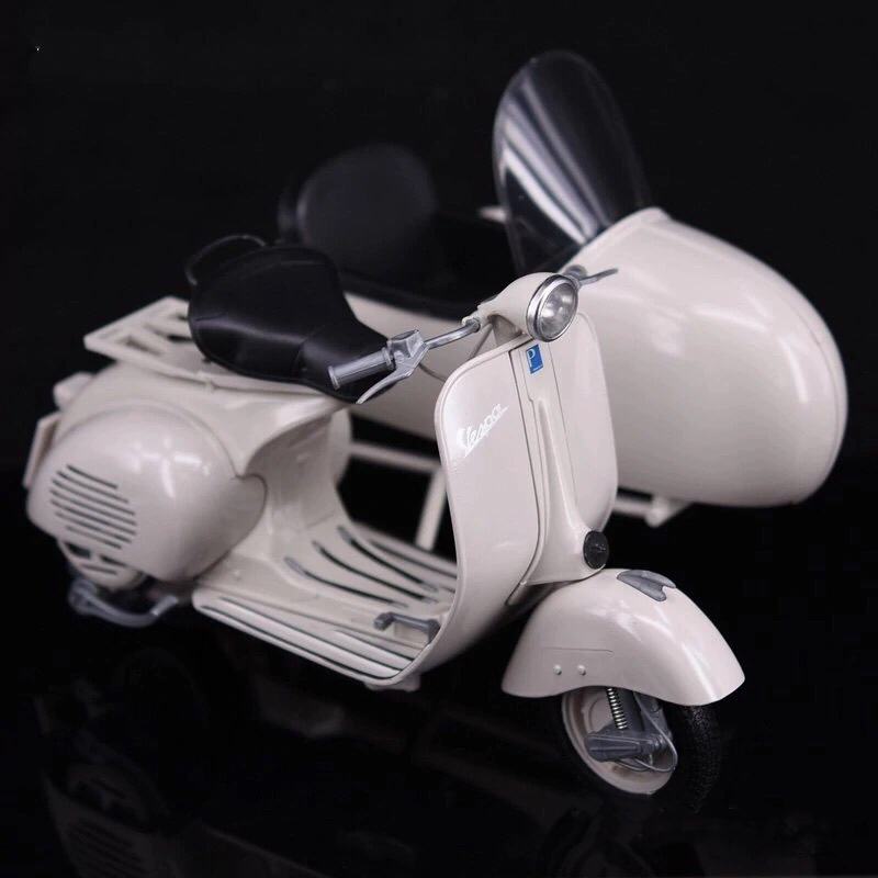 Vespa พ่วงข้าง โมเดลรถมอเตอร์ไซด์เหล็ก เวสป้า scale 1:6 (ปลีก-ส่ง)
