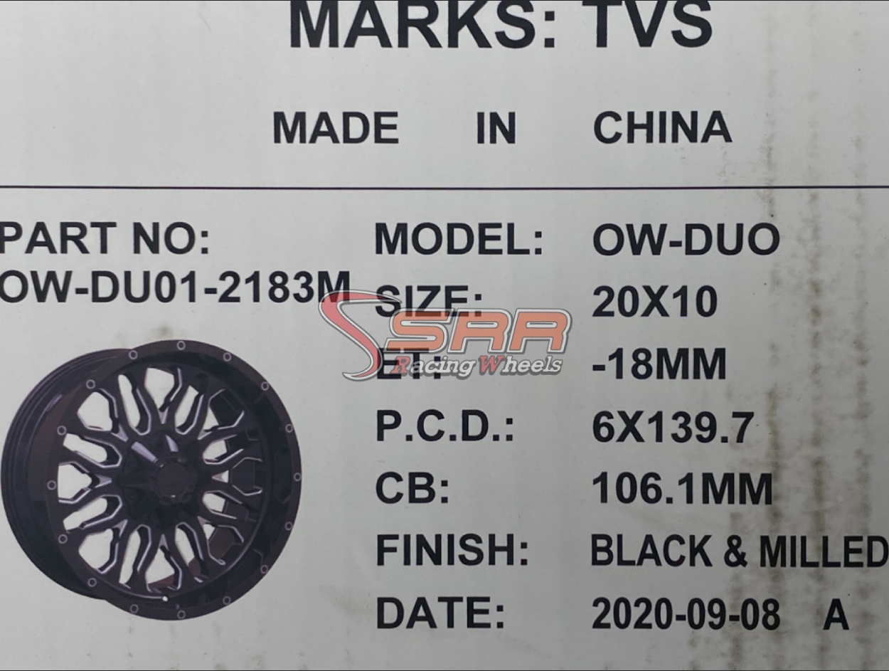 OASIS OW-DUO 20x10 6x139.7 ET-18 BLACK & MILLED