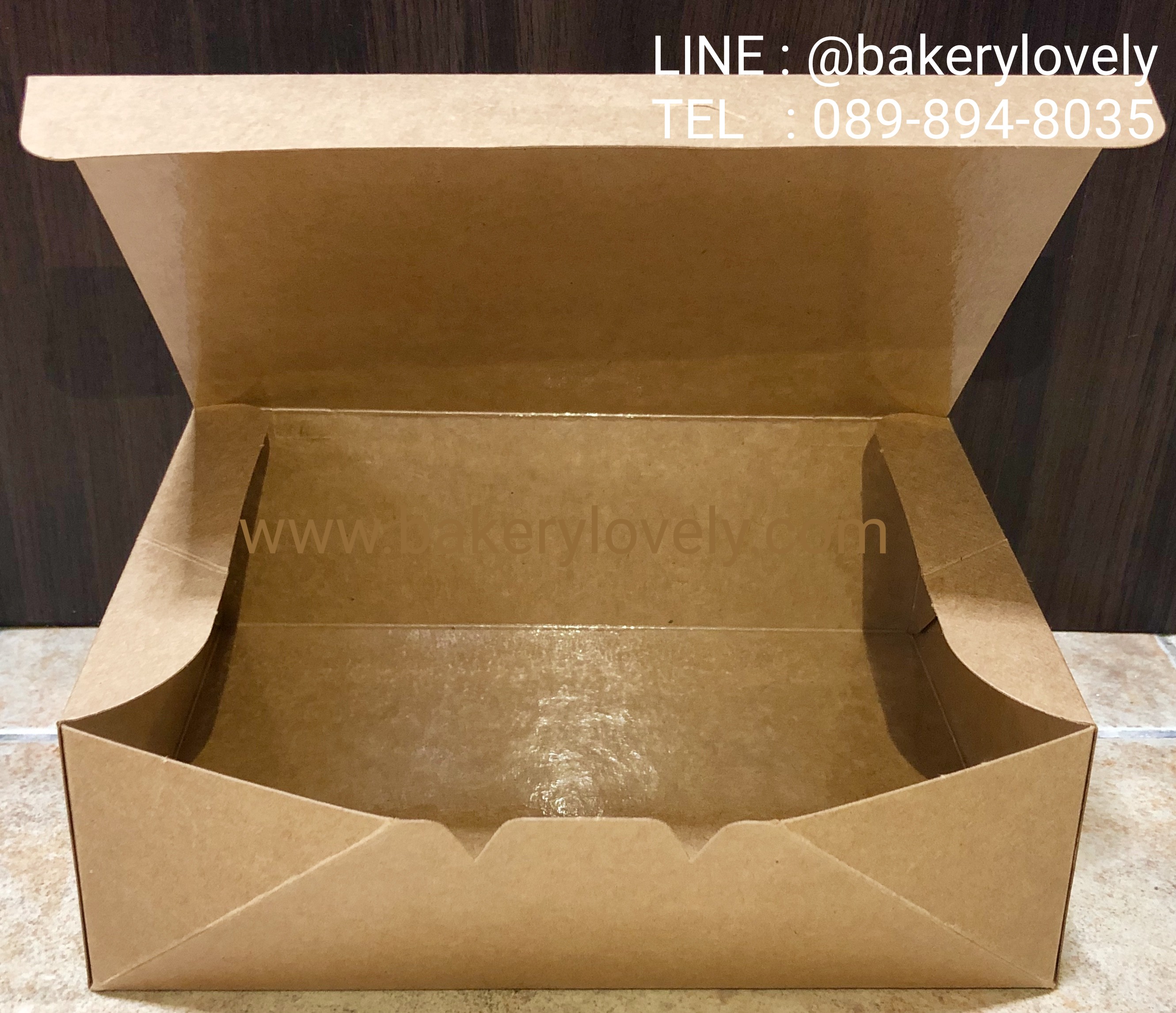 กล่องกระดาษสีน้ำตาล L 13.7x19.7x6.7 cm pop-up ( เคลือบใน )