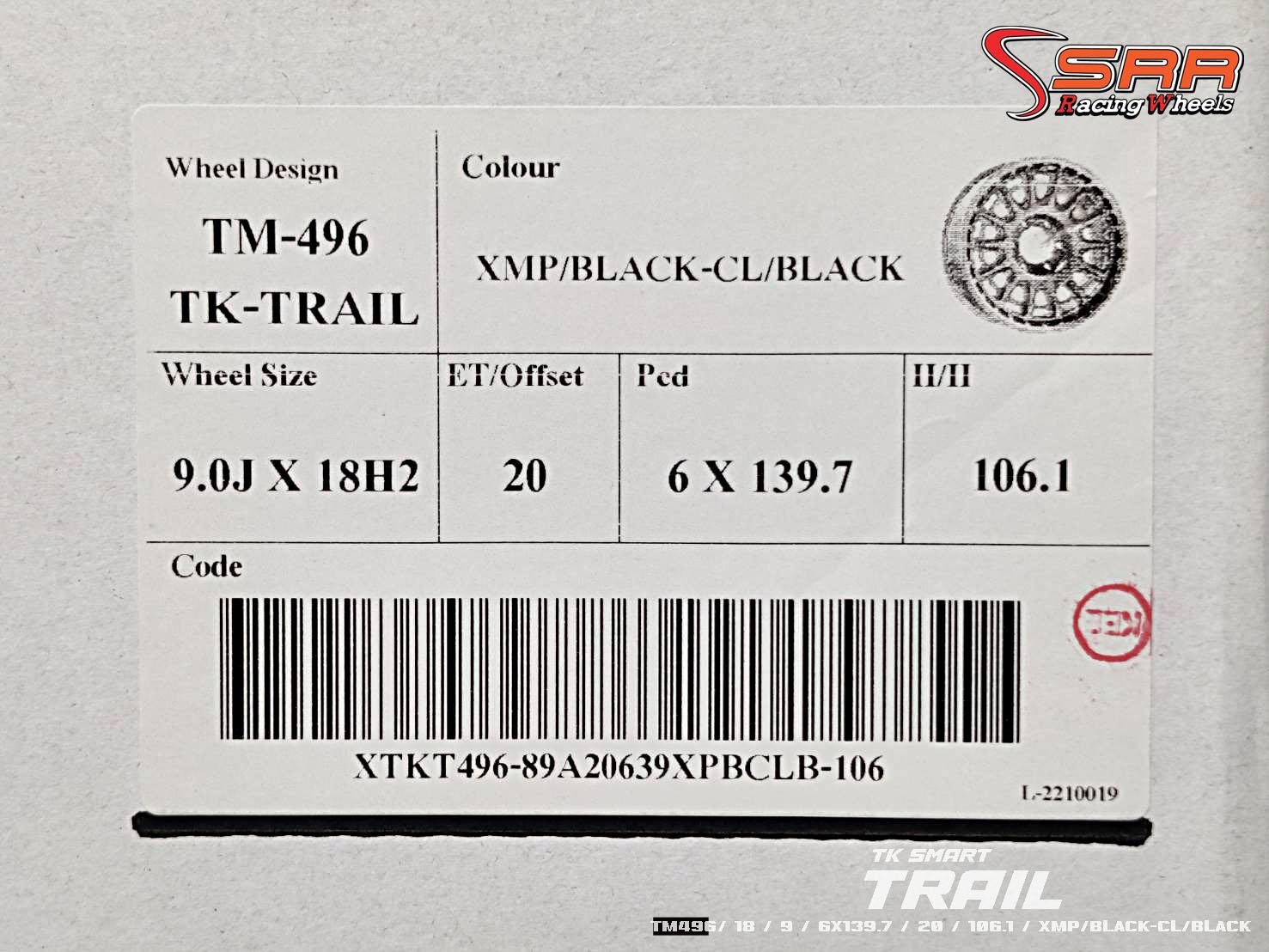 TM496 TK-TRAIL ขอบ18 6x139.7 ET20 XMP/BLACK-CL/BLACK ราคาพิเศษ