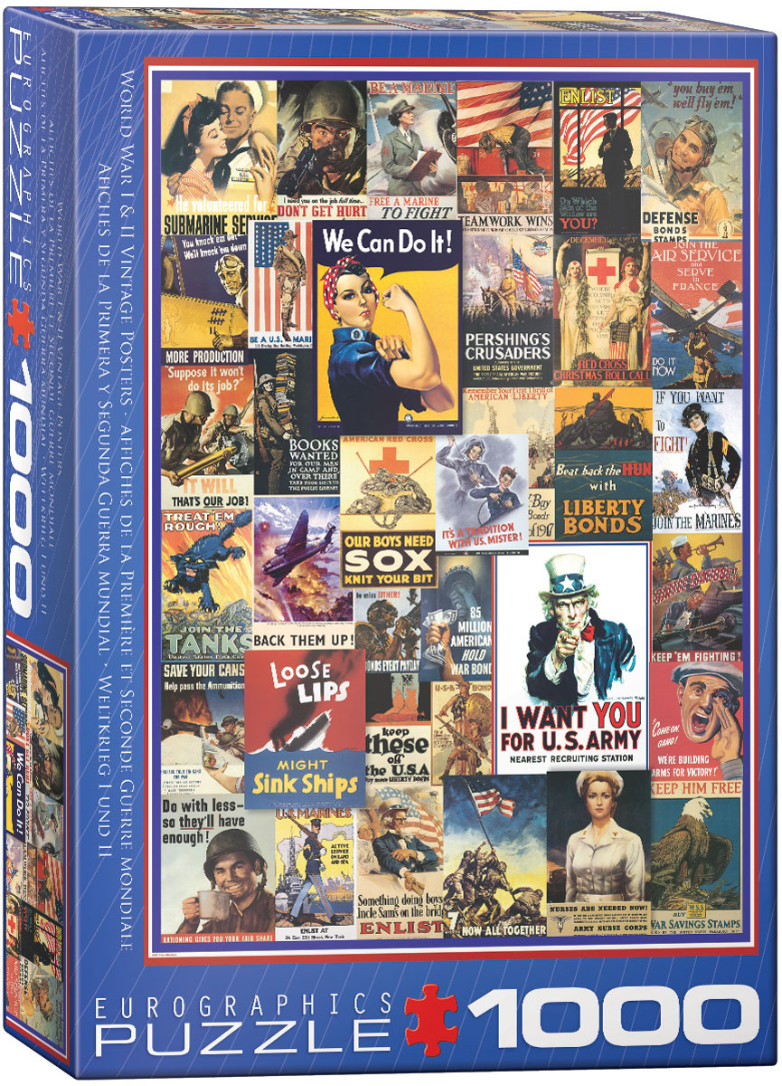 Eurographics - Vintage Posters : World War I & II (Non-Pattern) 1000 pcs.