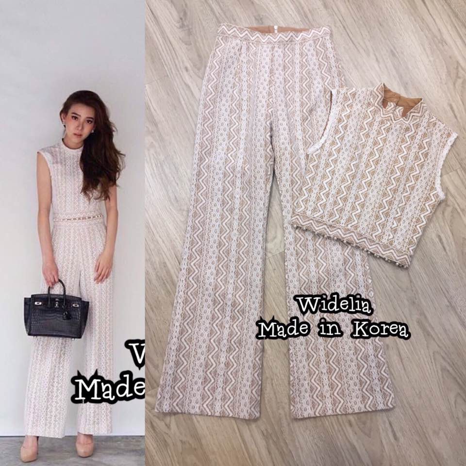 *พร้อมส่ง*VRT Set :: เสื้อลูกไม้ตัวสวย ใช้ผ้าลูกไม้ลายสวยทั้งตัว