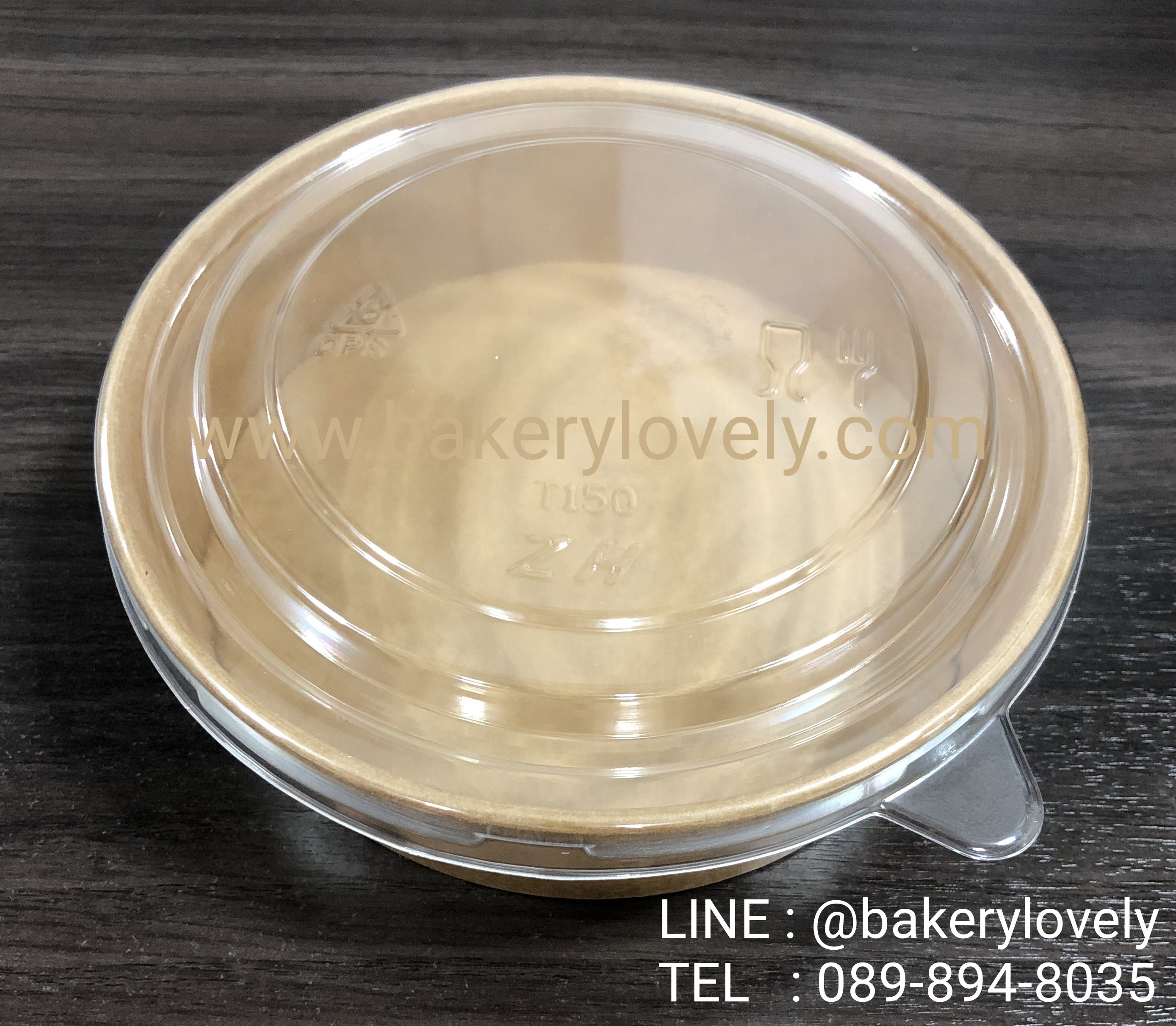 ถ้วยกระดาษ สีน้ำตาล ใส่สลัด 16 ออนซ์ ( 500 ml ) + ฝาใส