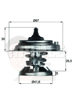 TX 29 85D วาลว์น้ำ BENZ OM601-5 ดีเซล / W201 W202 W124 W210, Musso Rexton 0042030975 (ยี่ห้อ MAHLE)
