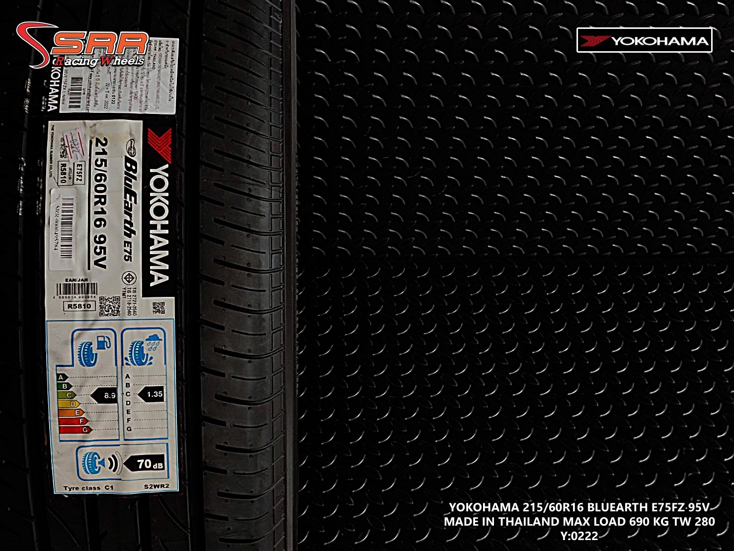 YOKOHAMA BluEarth E75 215/60R16 ยางใหม่ ปี2022 ราคาพิเศษ
