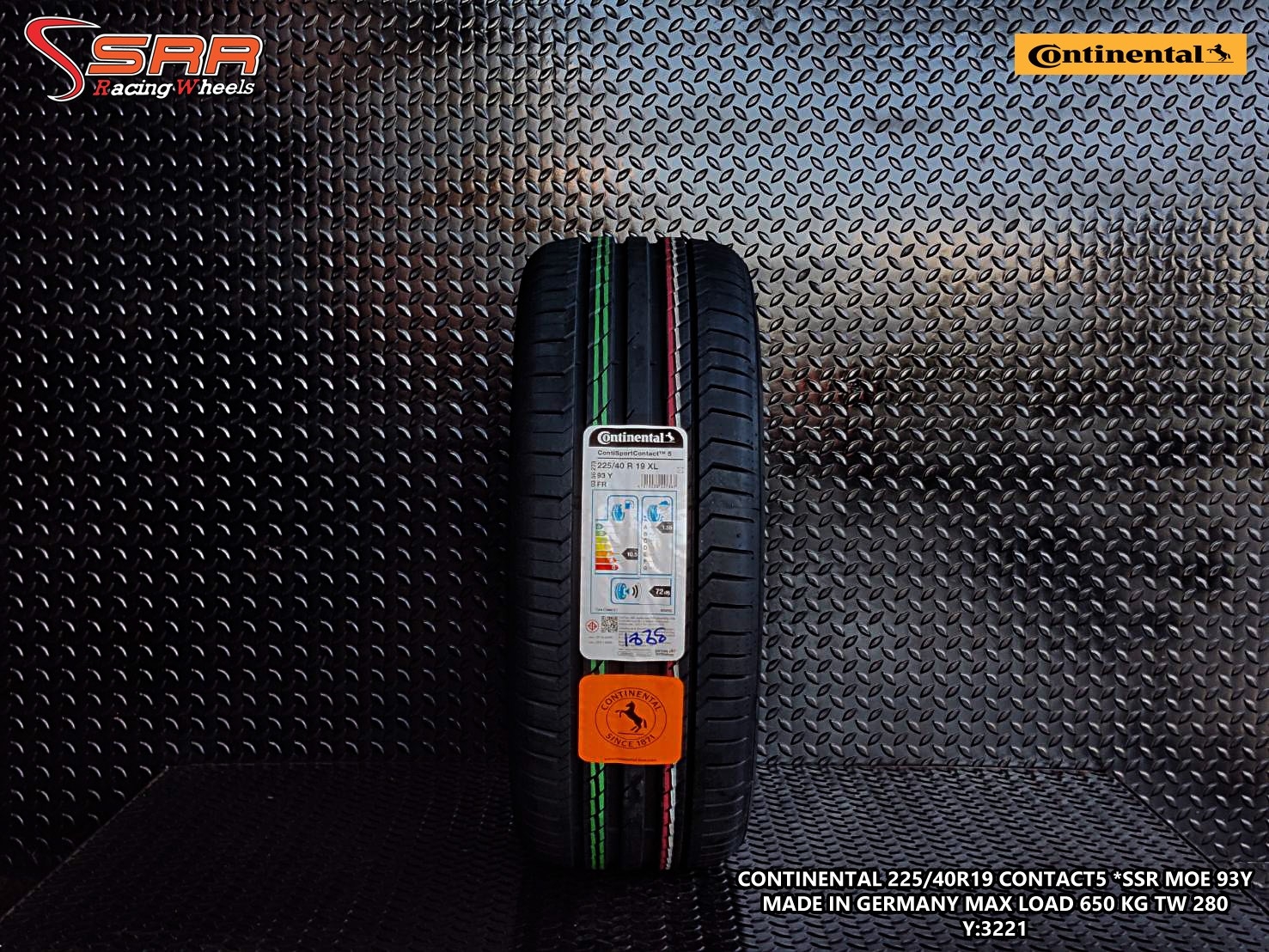Continental Contact 5 MOE SSR 225/40R19 ยางใหม่ปี2021 ราคาพิเศษ