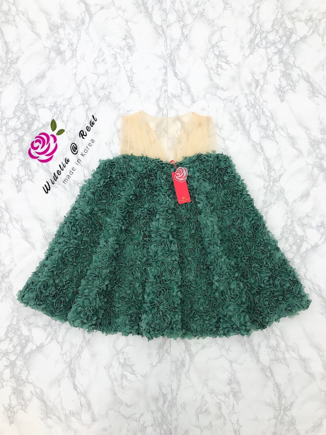 Korea Mini Dress มินิเดรสตัวสั้นแขนกุดแสนสวย (เขียว)
