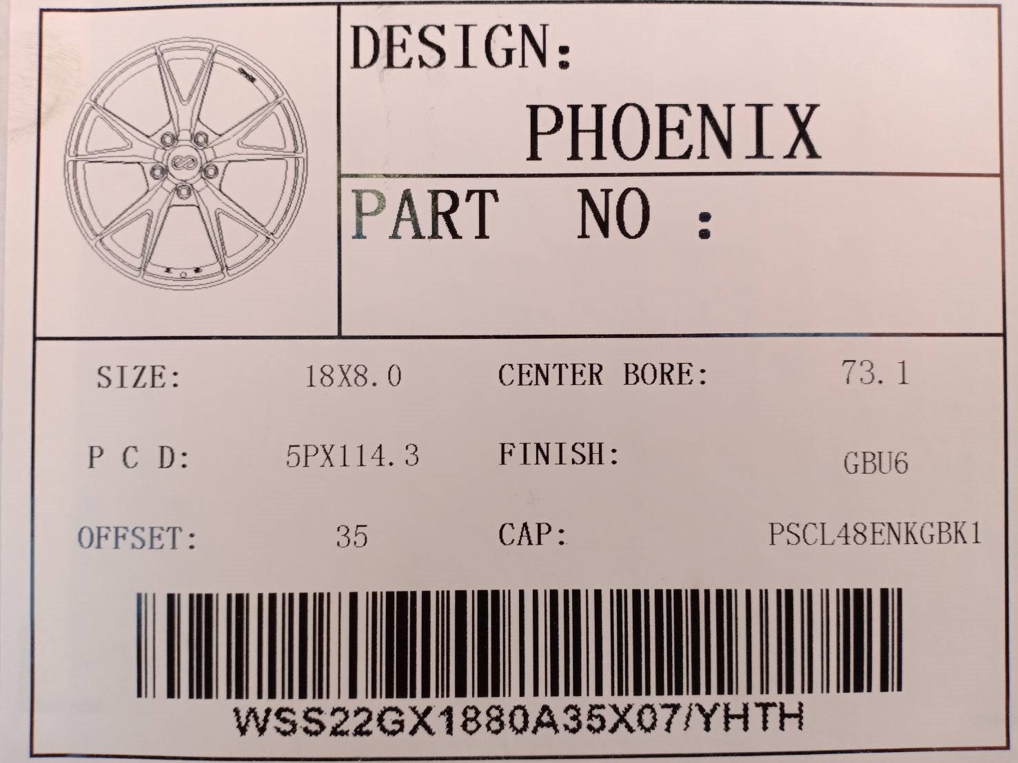 ENKEI PHOENIX ขอบ18 ET35 5x114.3 สีGBU6 สีกันเมทาลิก
