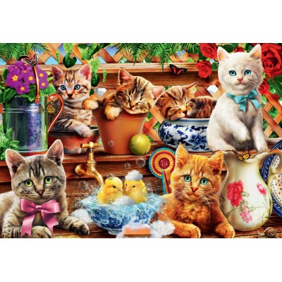 Bluebird Puzzle - Kittens in the Potting Shed by Adrian Chesterman 1000 pcs.