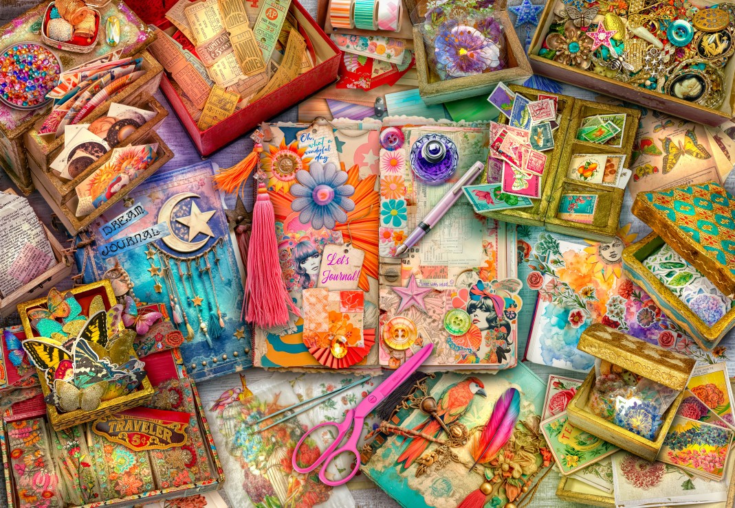 Bluebird Puzzle - The Junk Journaler's Desk 1000 pcs.