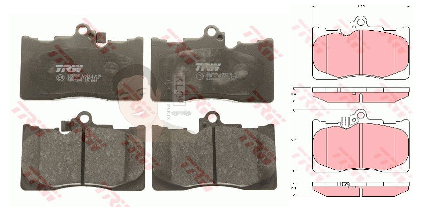 GDB3398 ผ้าเบรค-หน้า(TRW) (เนื้อผ้า COTEC) LEXUS GS300 '05 -
