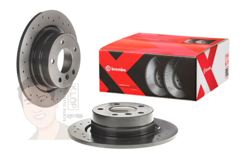 จานเบรค-หลังรุ่น XTRA (ยี่ห้อ Brembo) BMW 3 E90 (318i 320i) (HC)