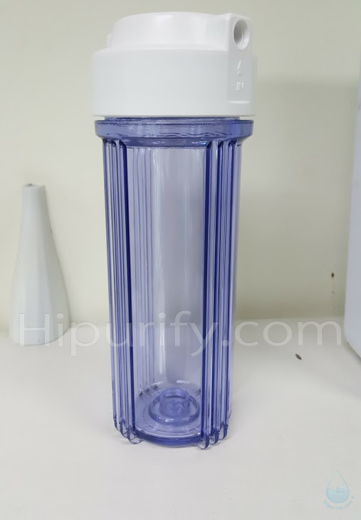 กระบอกกรองน้ำ Housing ใส 10 นิ้ว รูเกลียวพลาสติก 2 หุน ฝาขาว ชิ้น/ลัง