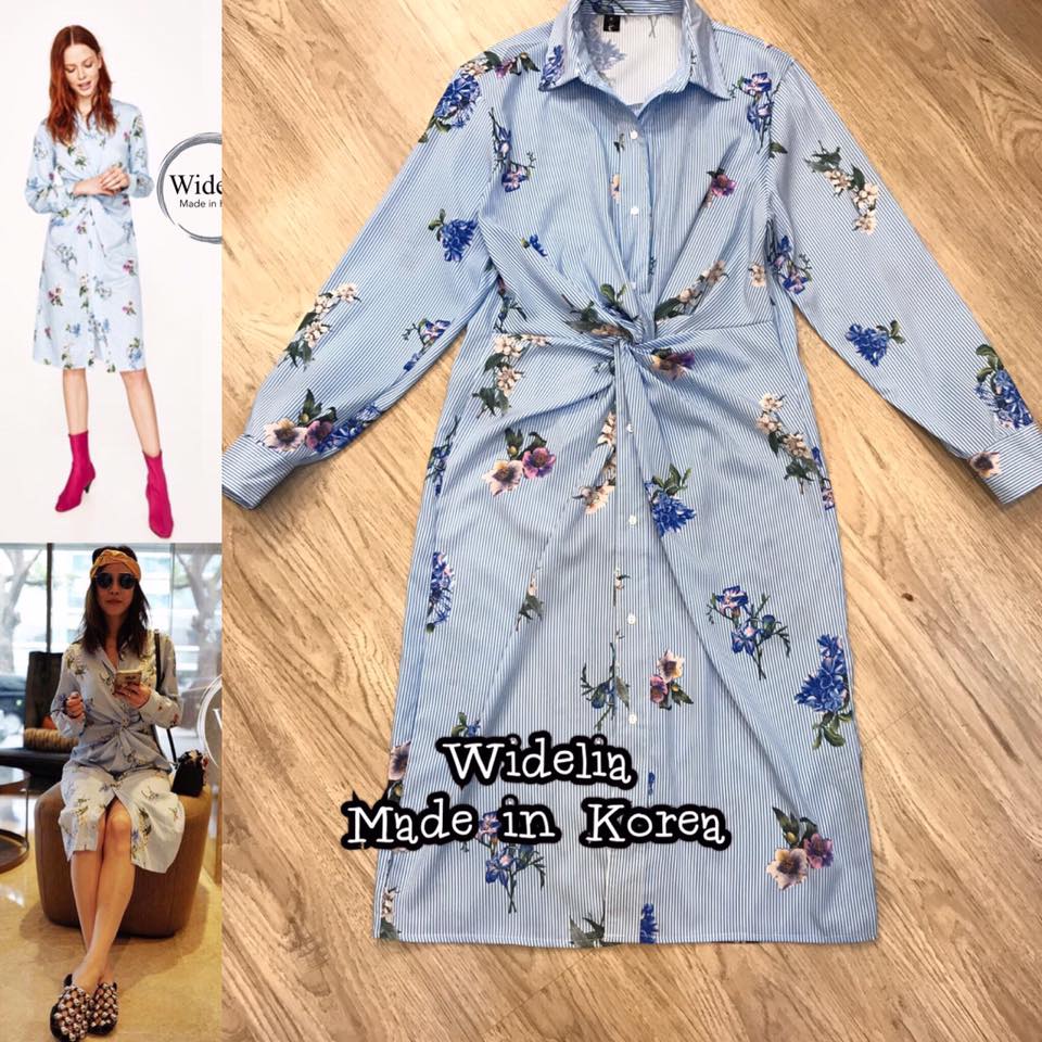 *พร้อมส่ง*Zara Dress :: เดรสเชิ้ตตัวเก๋ กระดุมหน้ายามลงมาทั้งตัว