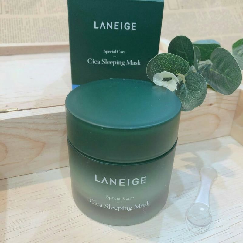 มาส์กใหม่ล่าสุด 2019!! Laneige Cica sleeping mask 60ml ลาเนจสีเขียว ช่วยสิว และริ้วรอย