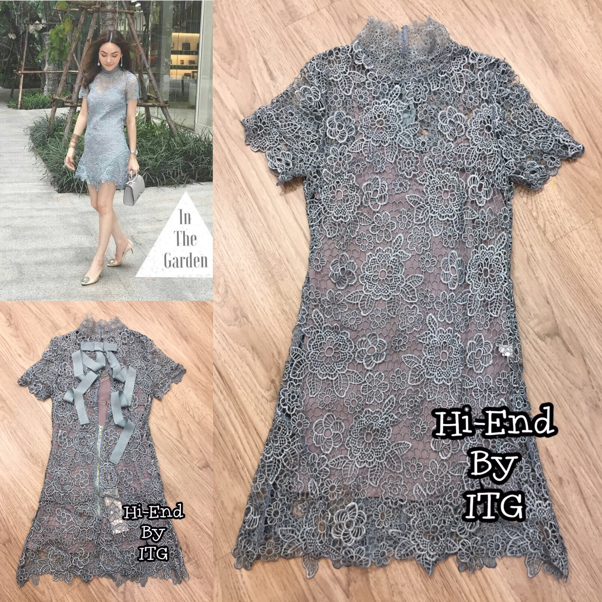 *พร้อมส่ง*SPT Dress : เดรสลูกไม้ลายสวย