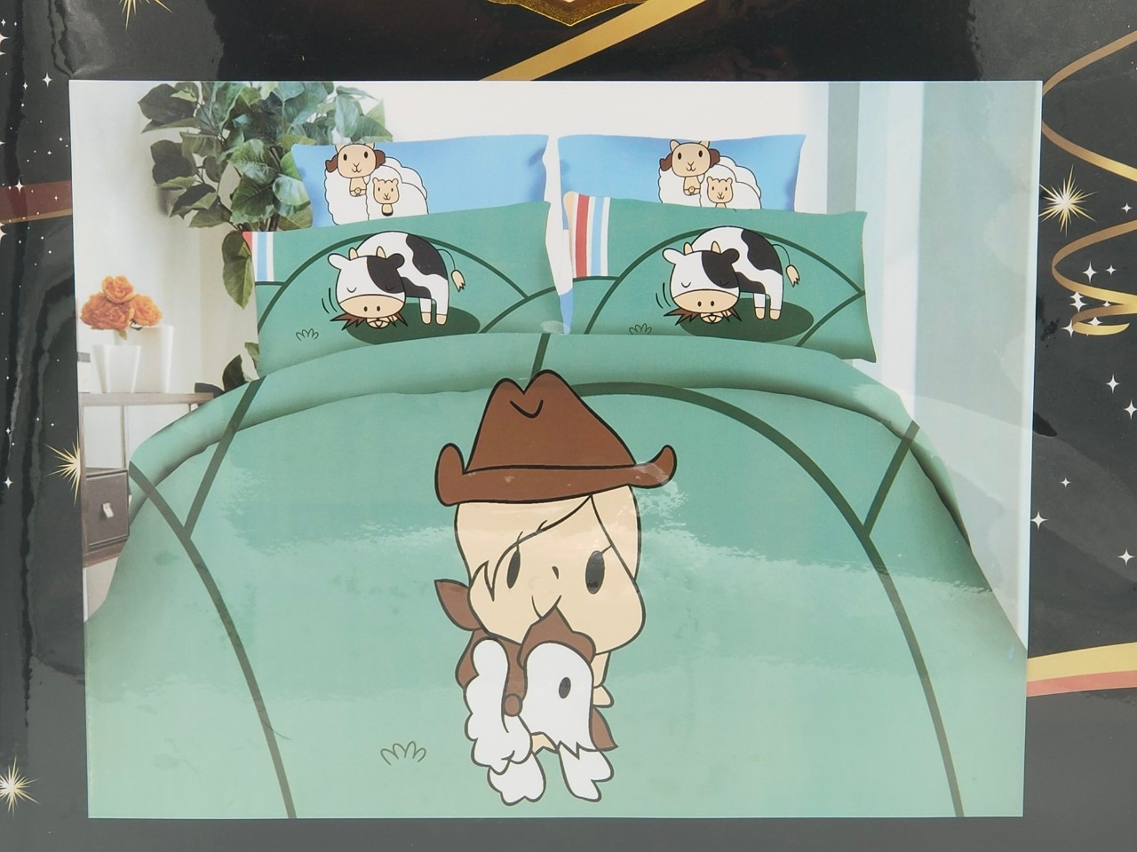 ชุดนวมลายการ์ตูน 6 ฟุต #มียางรัดมุม 360 องศา งานพรีเมี่ยม(เกรด AA) ( 6ชุดคละลาย)