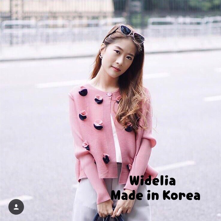 *พร้อมส่ง*KNS เสื้อคลุมตัวสวย แขนยาว สีชมพู