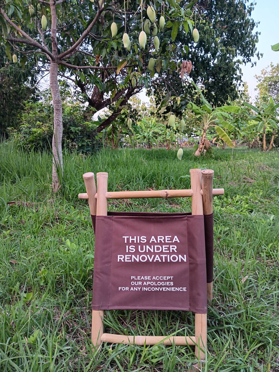 โครงป้ายไม้ไผ่ bamboo sign stand