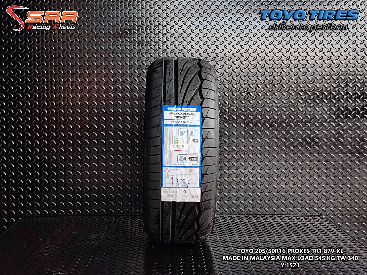 TOYO PROXES TR1 205/50R16 ยางใหม่ปี2021 ราคาพิเศษ