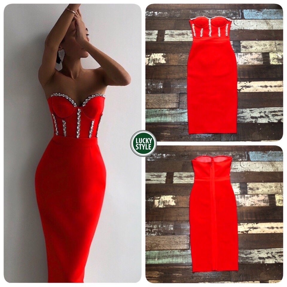 Korea dress เกาะอกเพชรนิตติ้งแบบใหม่