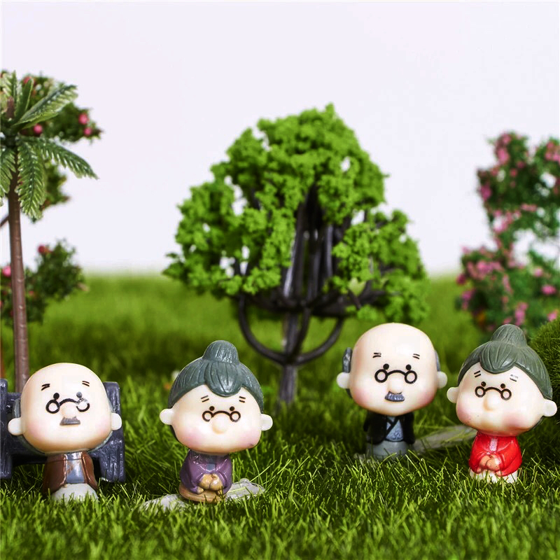 ตายายจิ๋ว 1 ตกแต่งสวน DIY (1ชุด มี 4 ชิ้น)