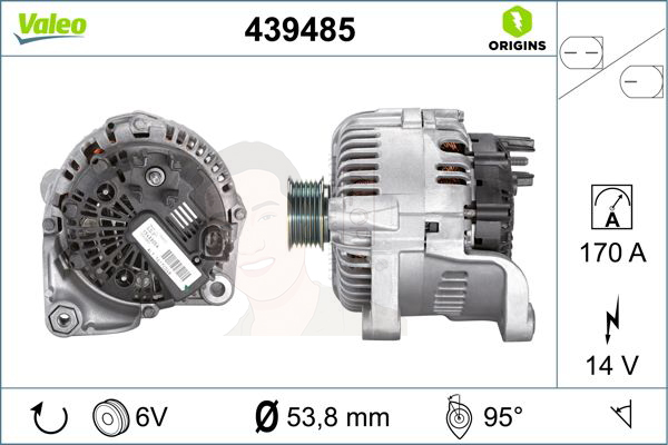 439485 ไดชาร์จ Valeo รุ่น BMW M47,N47,M57,N57 E90/E60/E63 (Series6) / E65 E66 (Series7)