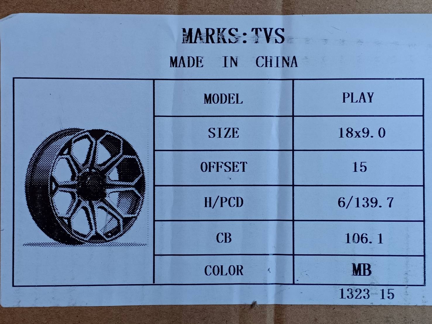 OASIS-PLAY 18x9 6H139.7 ET+15 MB