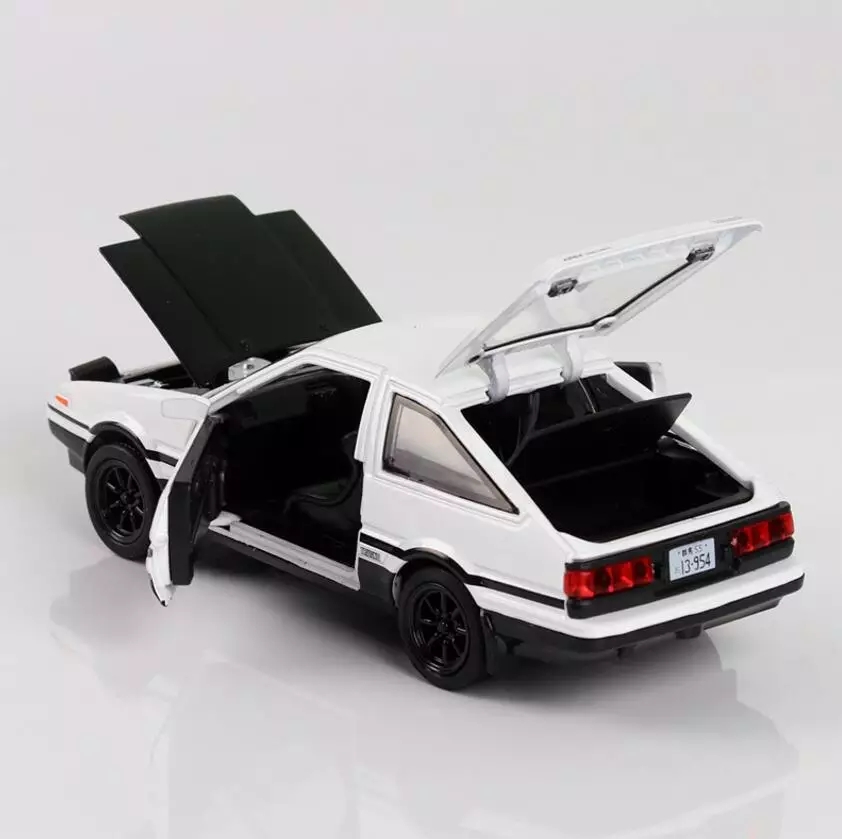 โมเดลรถเหล็ก Toyota Trueno AE86 รถส่งเต้าหู้ scale 1:28 มีเสียง มีไฟ (ปลีก-ส่ง)