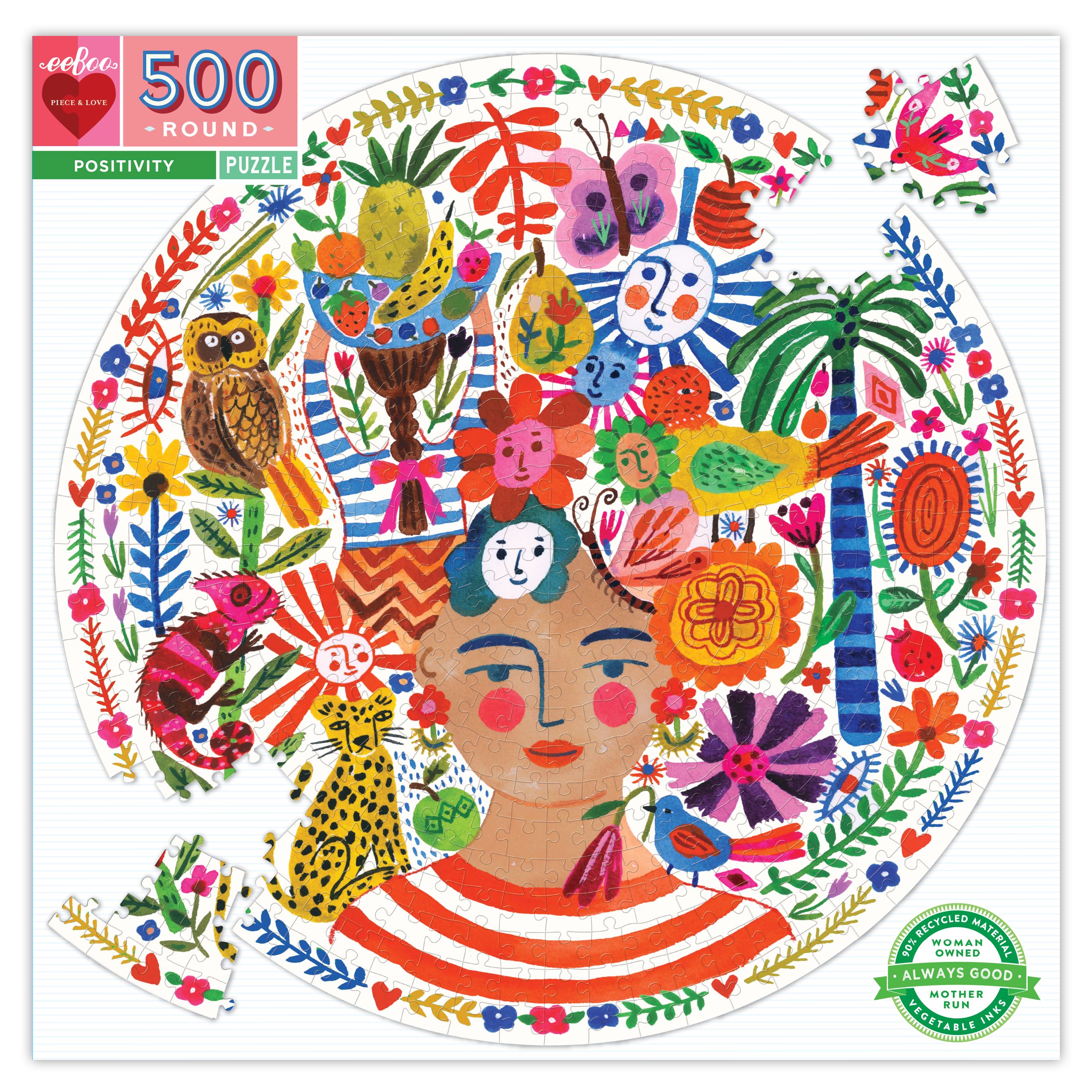 eeBoo - Positivity (Round Puzzle) 500 pcs.