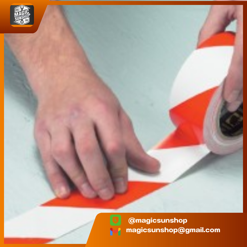 905649 KINGHAWK เทปตีเส้นพื้น PVC FLOOR MASKING TAPE สีแดง/ขาว 48 mm x 33 mt แดง/ขาว