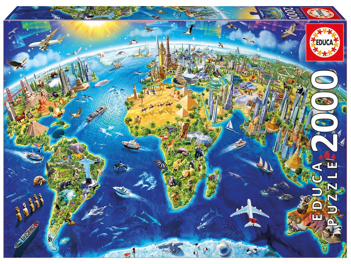 Educa - World Landmarks Globe by Adrian Chesterman 2000 pcs.