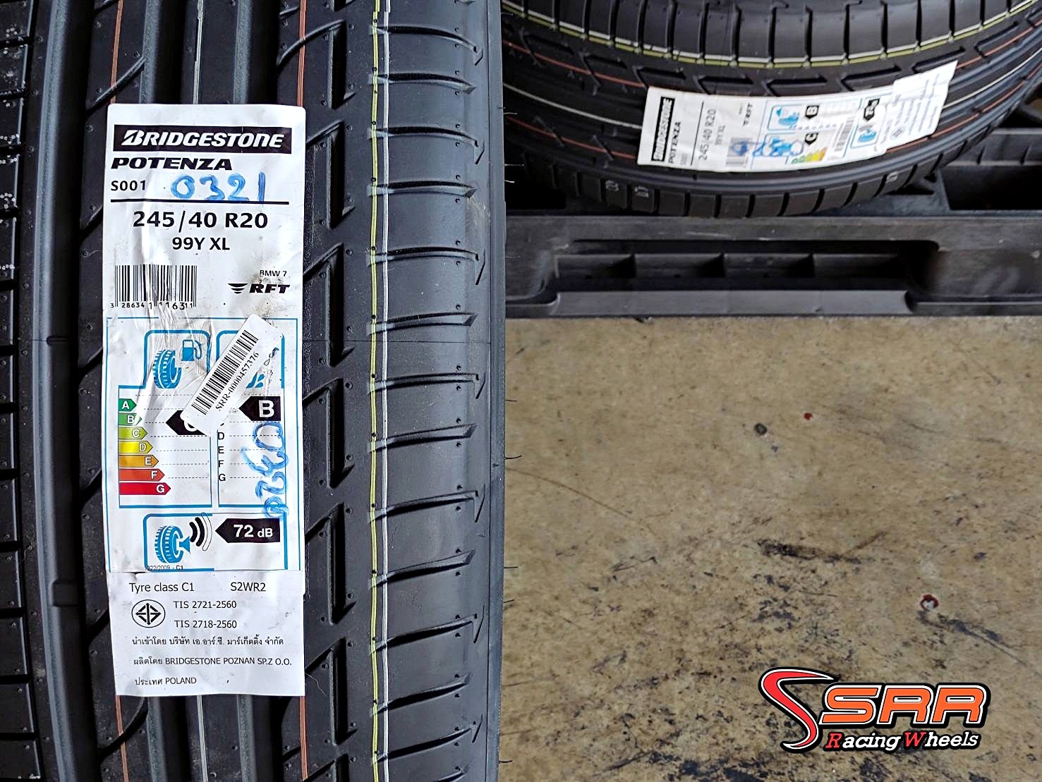 BRIDGESTONE POTENZA S001 RFT 245/40R20 ยางรันแฟลต ปี21 ราคาพิเศษ