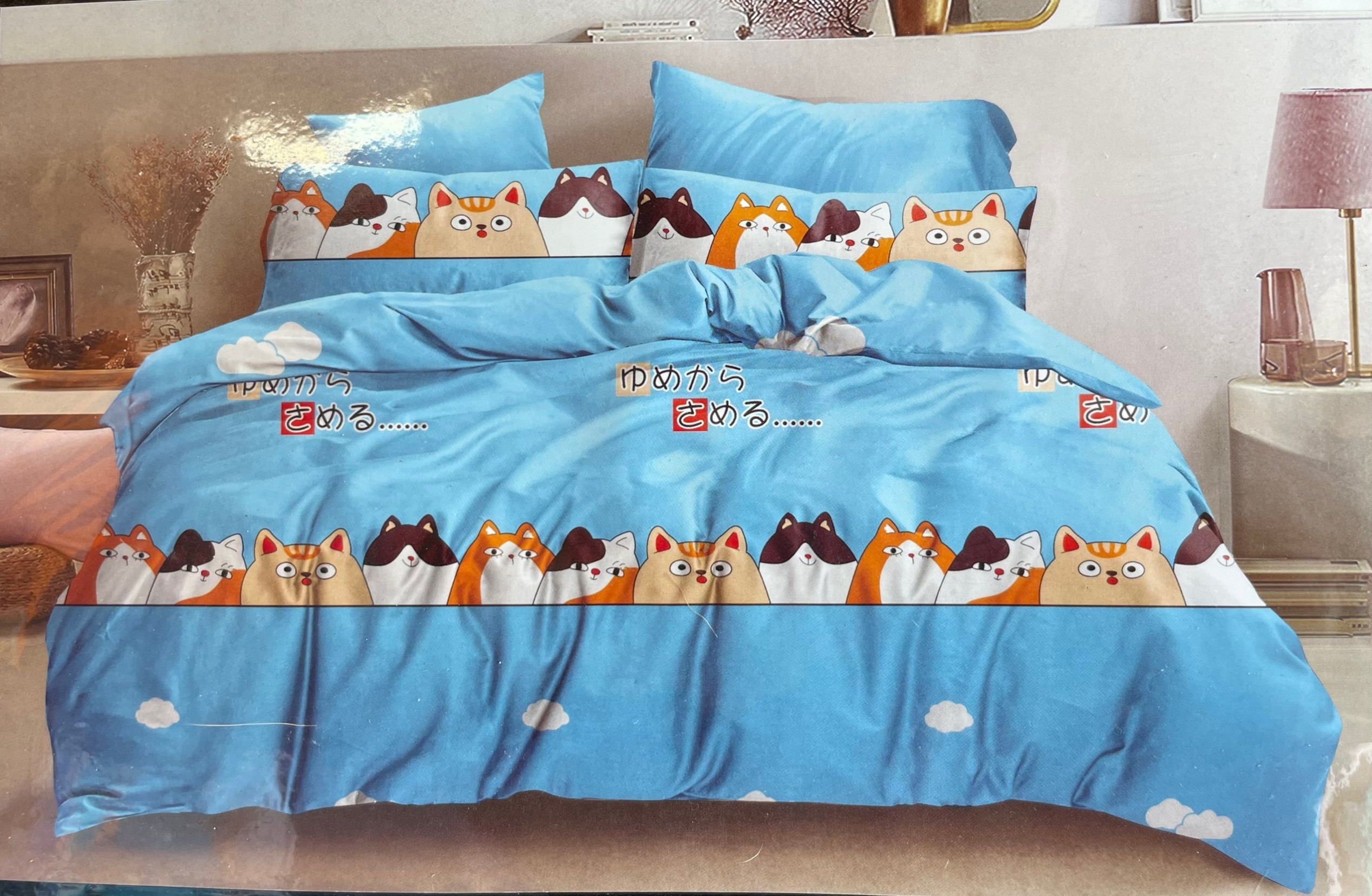 ชุดนวมลายการ์ตูน 6 ฟุต #มียางรัดมุม 360 องศา งานพรีเมี่ยม(เกรด AA) ( 6ชุดคละลาย)