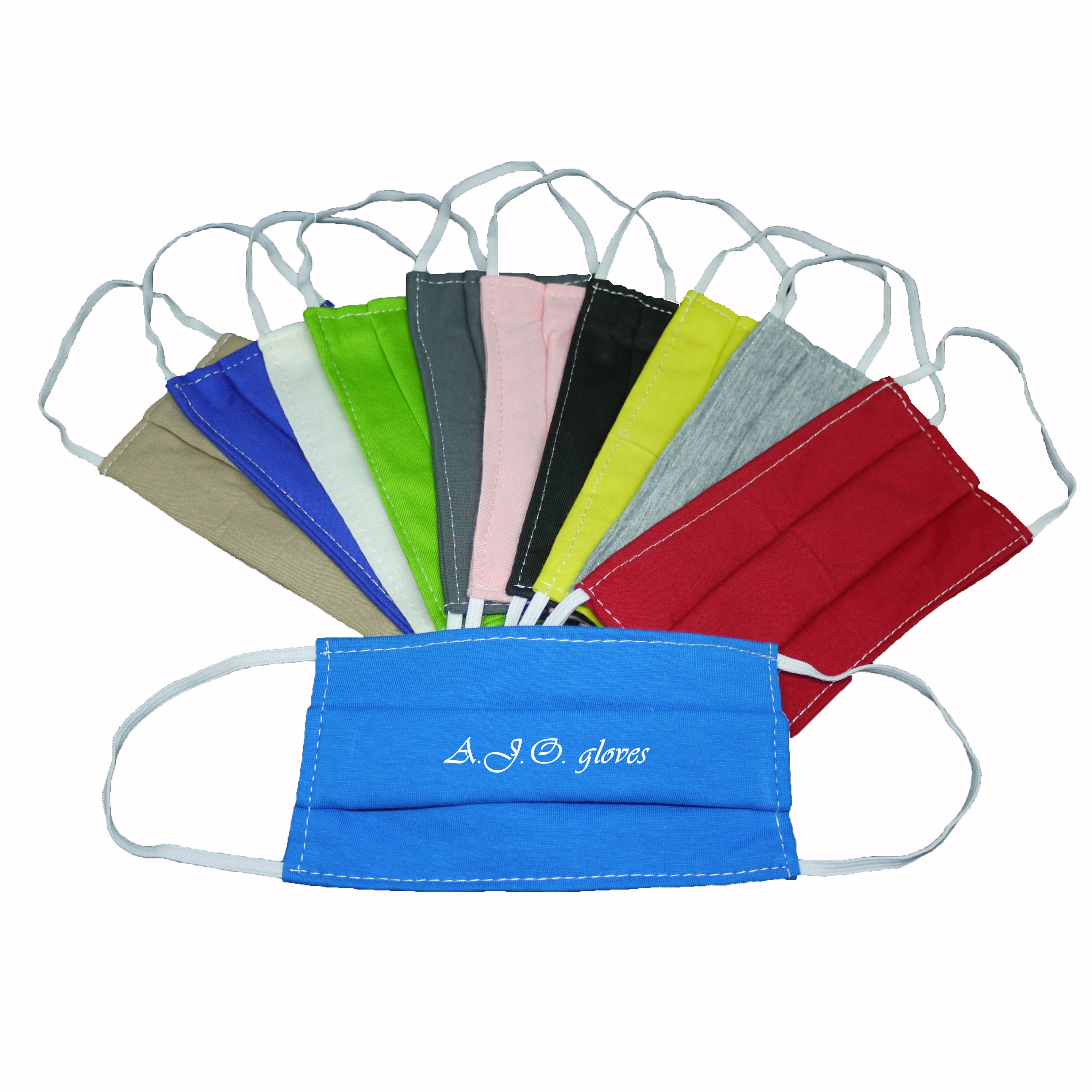 ผ้าปิดจมูกค้อตต้อน 100% คละสี 2 ชั้น ขนาด 3.5 นิ้ว x 6.5 นิ้ว