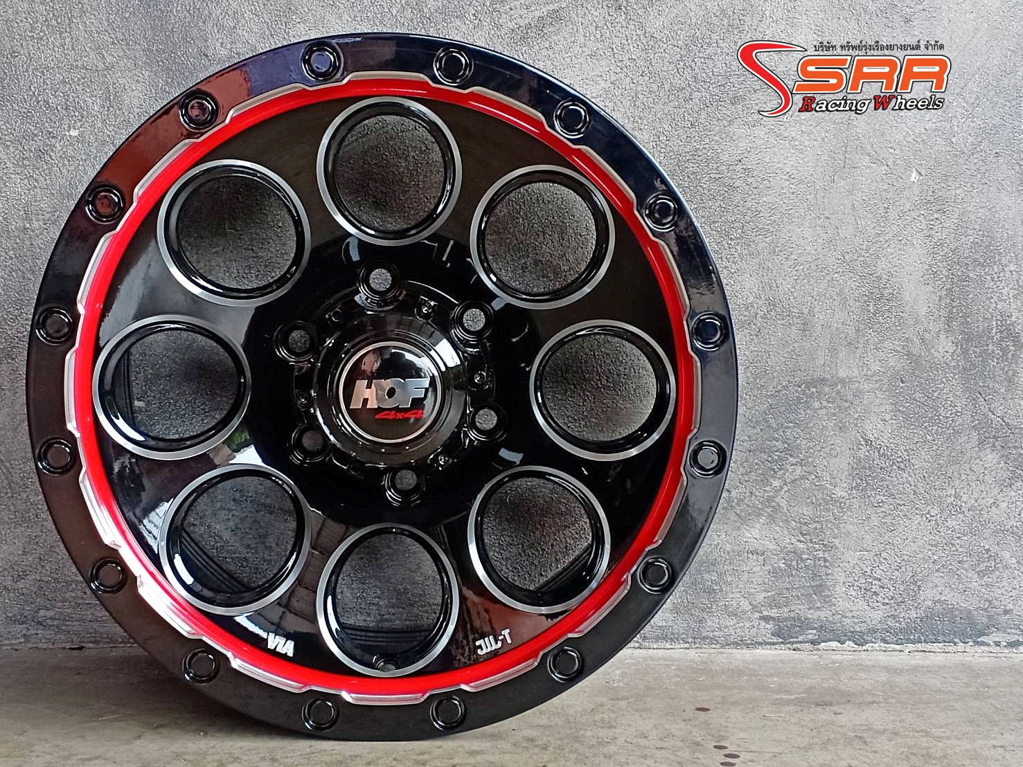 HOF HF-COBRA 16x8 6x139.7 ET+0 BLACK+MILLING+RED LIP