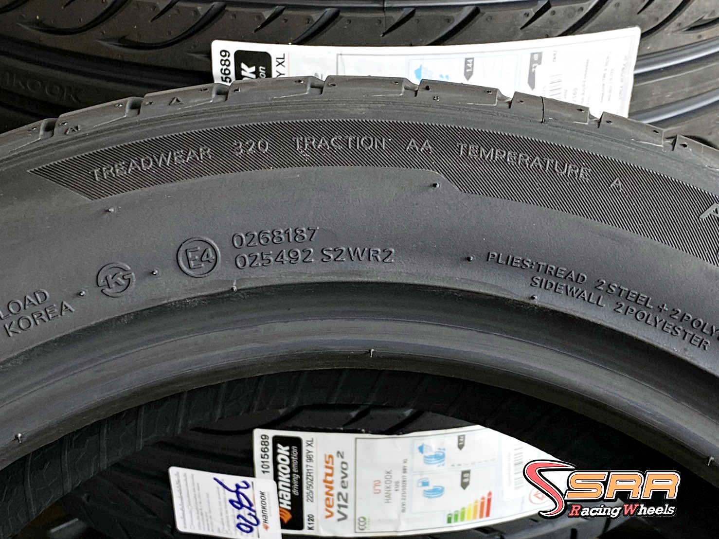 HANKOOK VENTUS V12 EVO2 225/50ZR17 ยางใหม่ ราคาพิเศษ ที่SRR