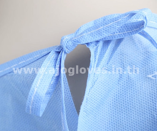 Disposable Isolation Gown เสื้อกาวน์ใยสังเคราะห์ สีฟ้า หนา 40 GRAMS