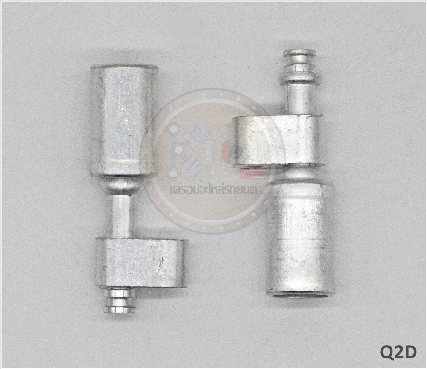 Q2D พิตติ้ง 3/8นิ้ว -180องศา แปะหมุน R134a (ปลอกอลูมิเนียม) (Vinn)