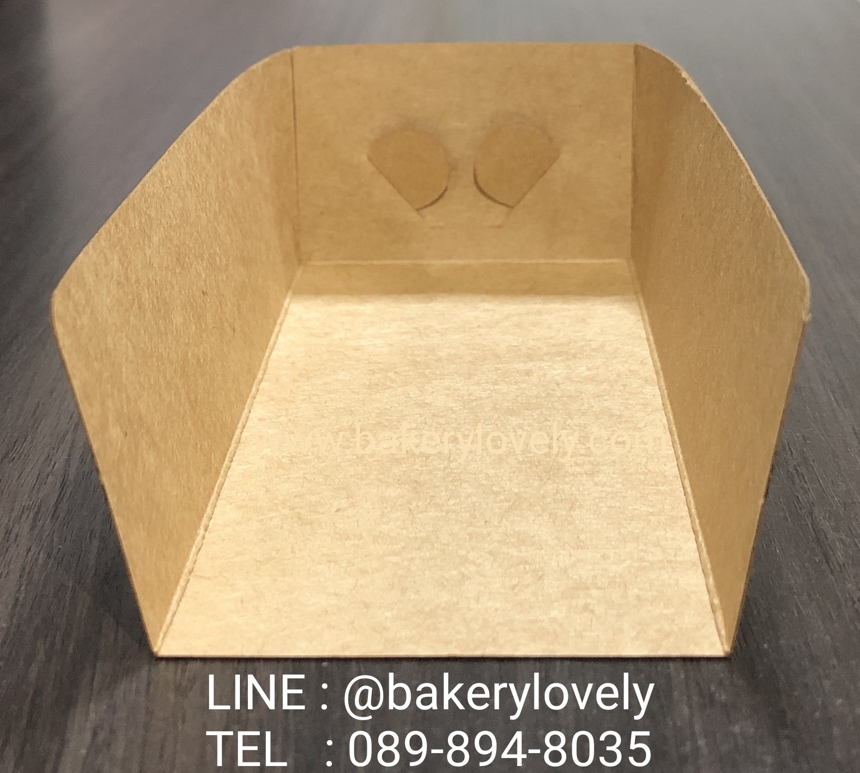 ถาดกระดาษ สีน้ำตาล 6x13x4 เปิดข้าง ( ไม่เคลือบ )