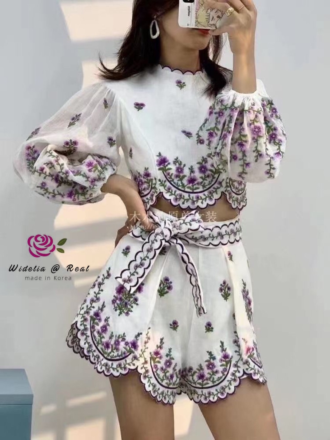 Zimmermann Set Top&Pant เซ็ทเสื้อแขนยาวกับกางเกงขาสั้น
