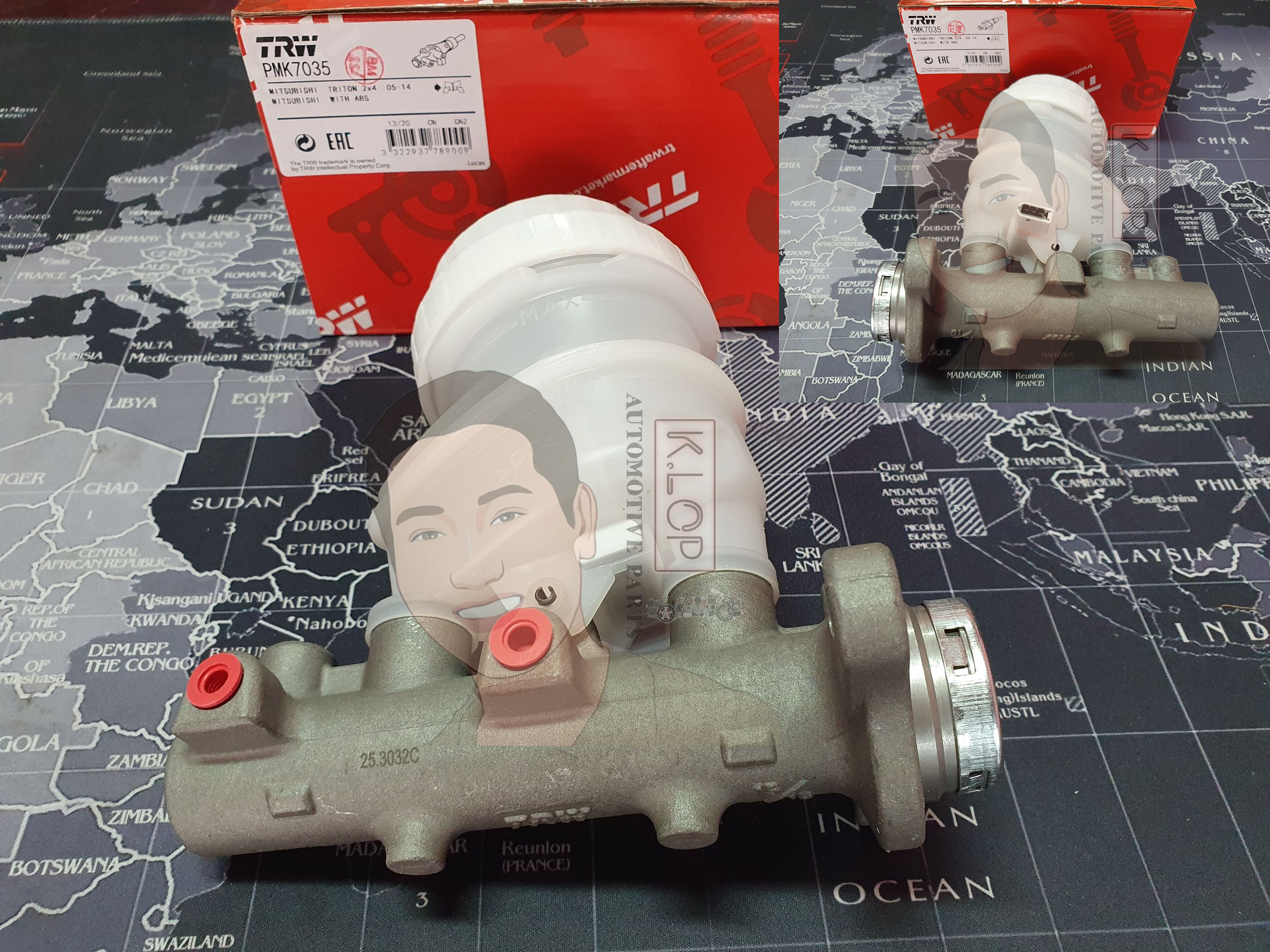 PMK7035 แม่ปั๊มเบรก TRITON'06-14, PAJERO SPORT2.5D,3.0D ABS 15/16" 2 รู 4WD