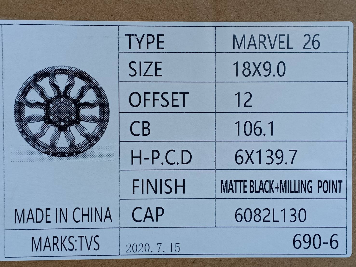 MARVEL-26 OASIS ขอบ18 6H139.7 ET+12 MATTE BLACK+ MILLING POINT