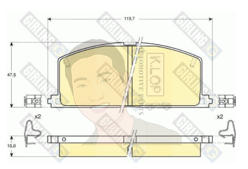 ผ้าเบรกหน้า Girling แท้ F.COROLLA ทุกรุ่น , AE110,112 (Altis) '96-01, CORONA AT171 '88-92 (คุณภาพดีมาตรฐาน การันตีโดยเครอปอะไหล่ยนต์)