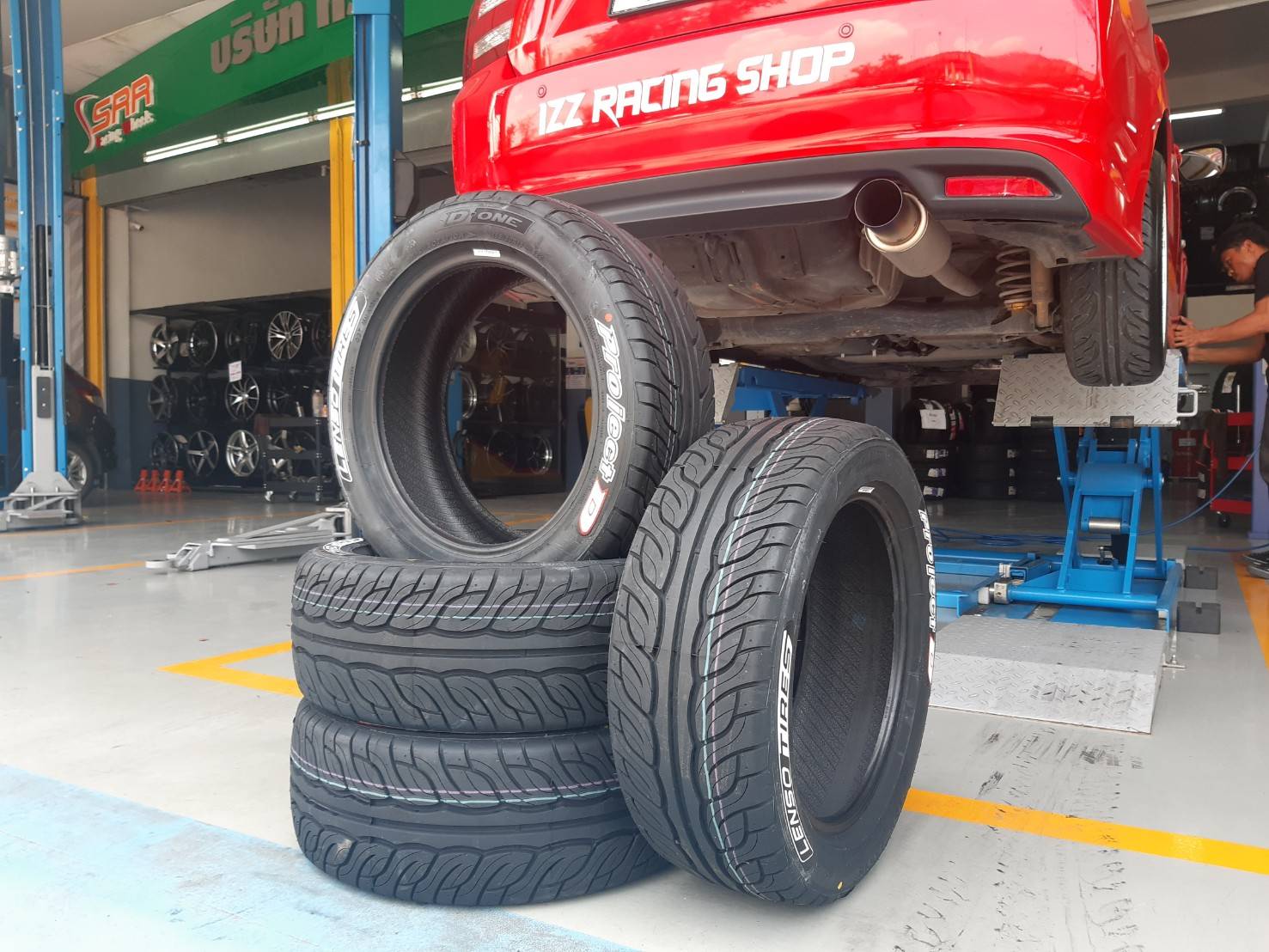 LENSO TIRES PROJECT-D D-ONE 195/50R15 ยางซิ่งขอบขาว ราคาพิเศษ